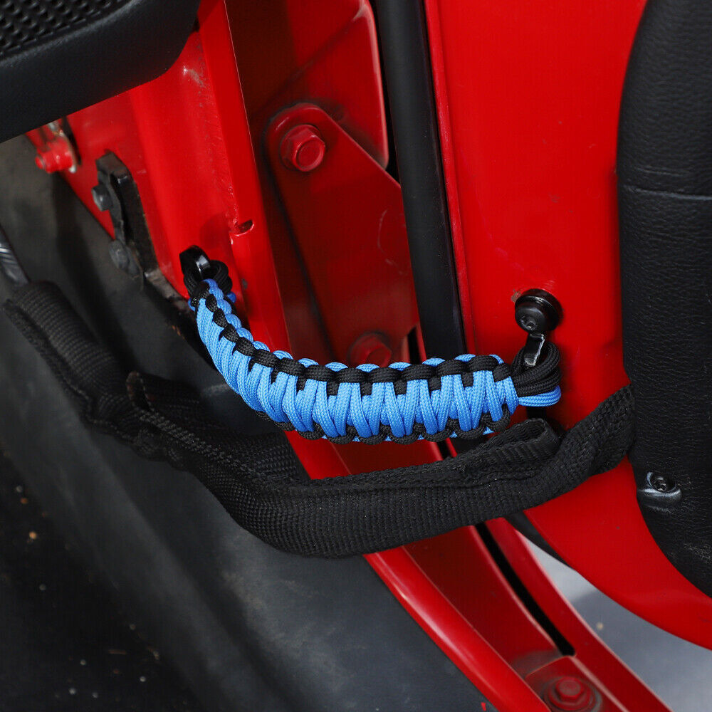 For YJ TJ JK JKU JL for Jeep for Wrangler Paracord Door Limiting Straps Limiter Blue 2X