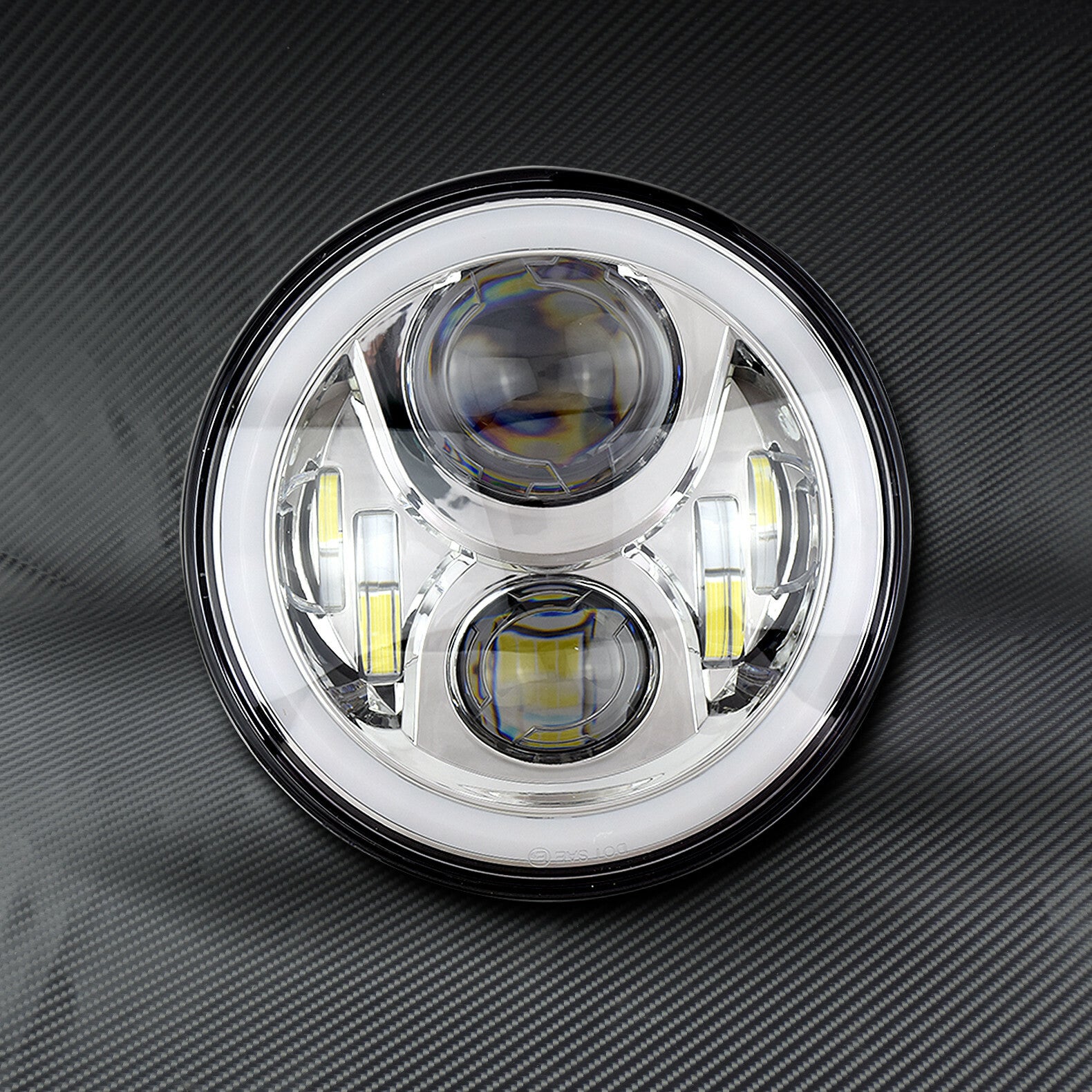 7 inch Chrome Round LED Halo Angel Eyes for Wrangler Headlight Fit for Harley for Jeep