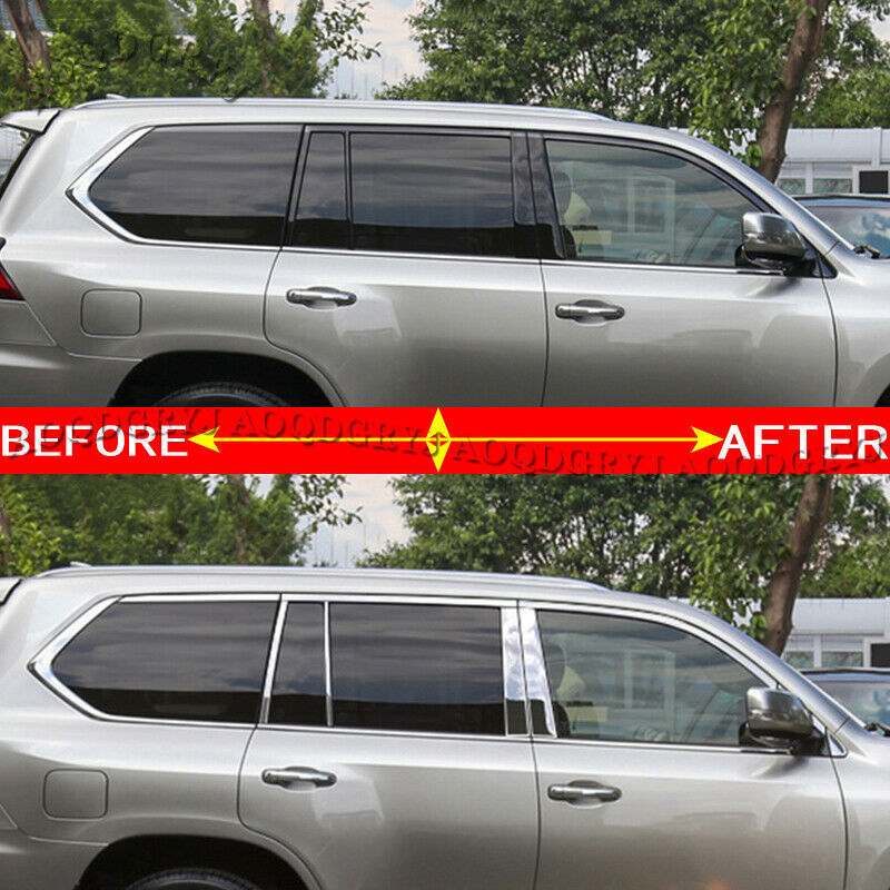 Stainless Chrome Door Window sill Trim Cover Decor Strips for LEXUS LX570 16-21