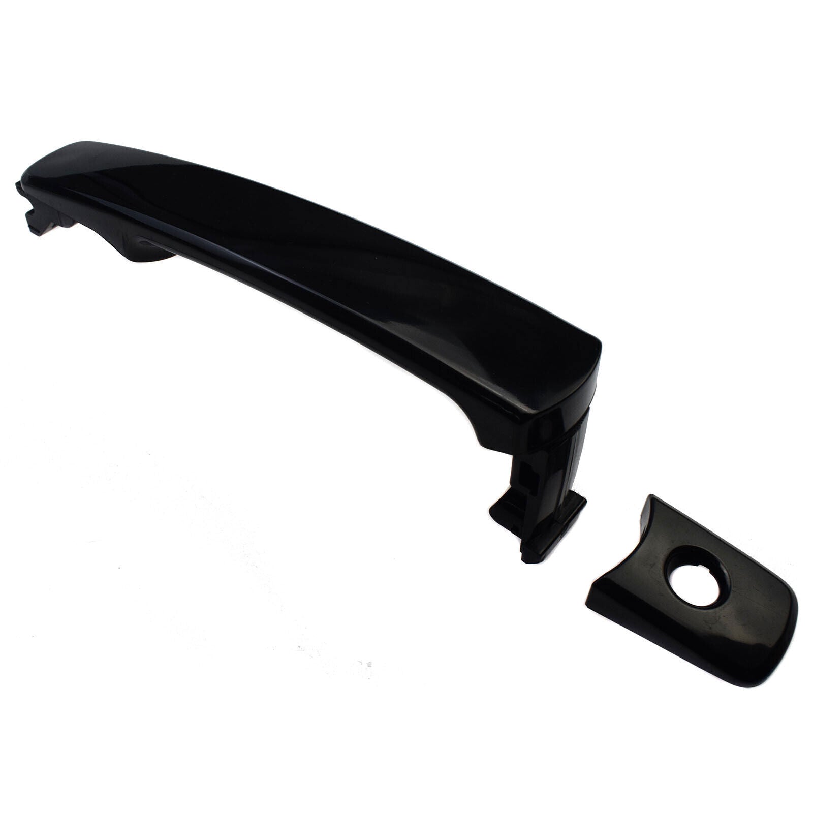 Smooth black exterior door handle on the left LH front drive side for Nissan Rogue G35