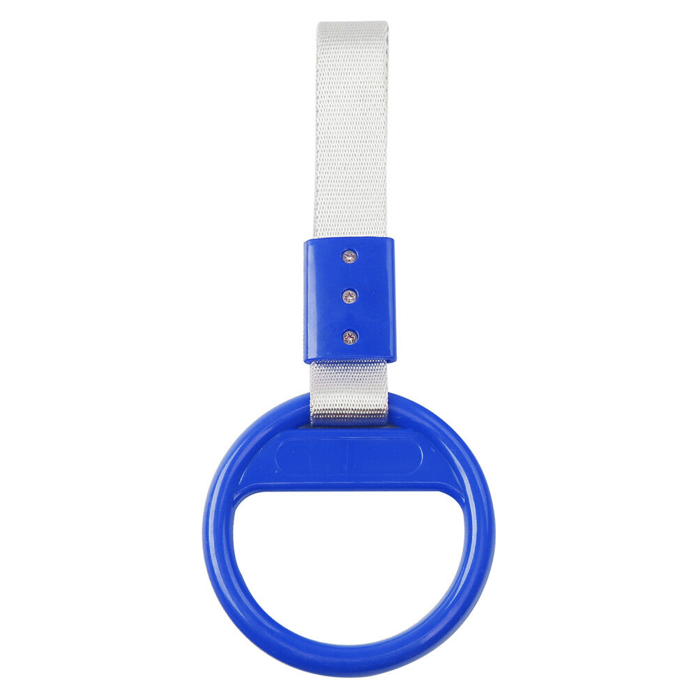 Car Round Ring Train Bus Handle Hand Strap Drift Charm Tools Silver+blue