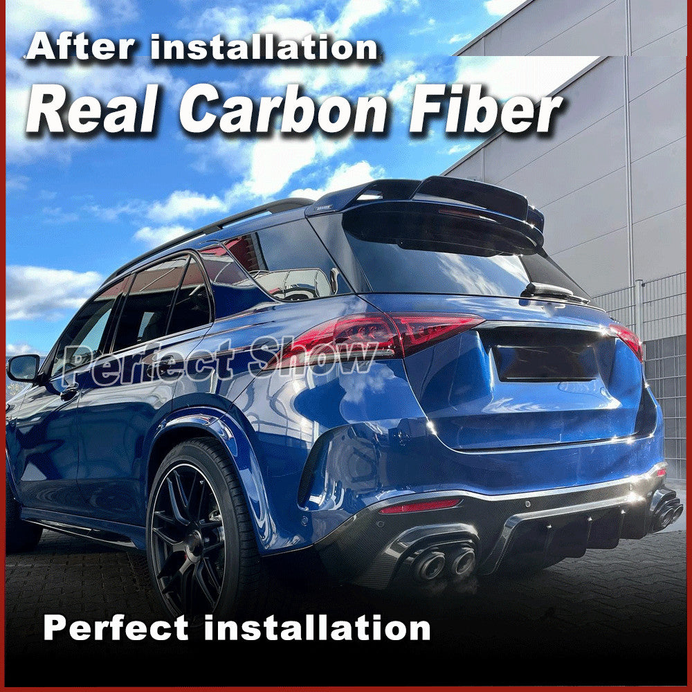 for Mercedes V167 GLE63 SUV 2021-2024 REAL CARBON Rear Roof Spoiler Top Wing