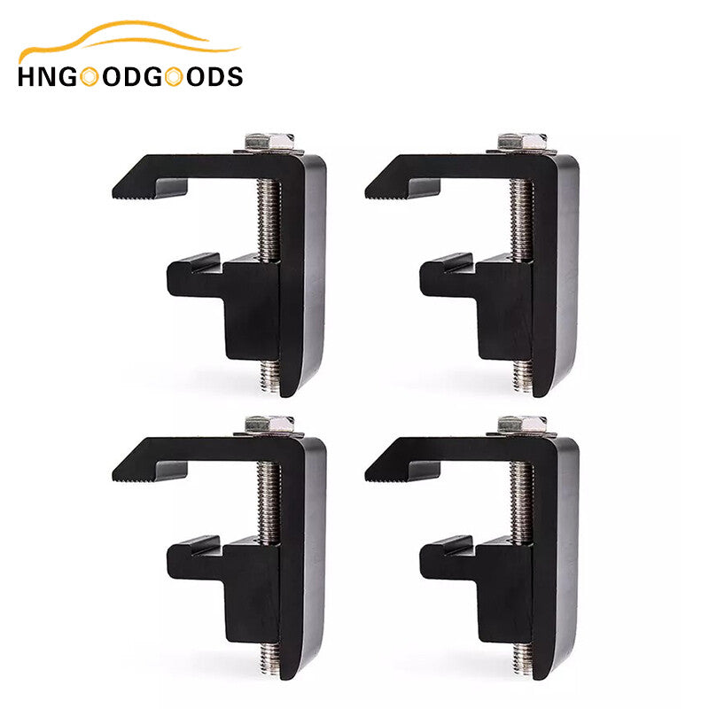 4-Piece Mounting Clips for Toyota Tacoma/Tundra Truck Covers/Camping Shells (Black)