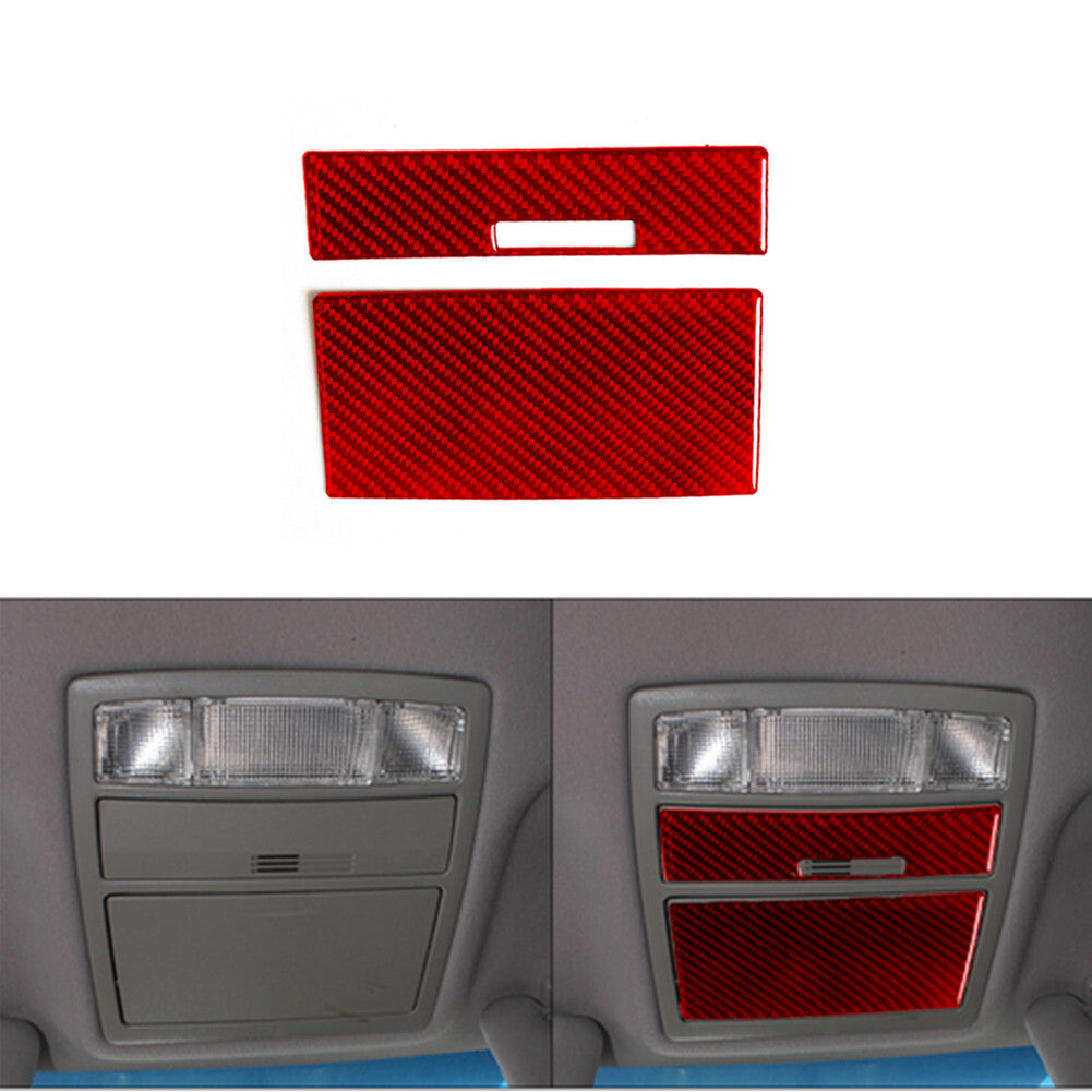 Red Carbon Fiber Overhead Reading Light Panel Trim for Toyota for Camry 2007-2011