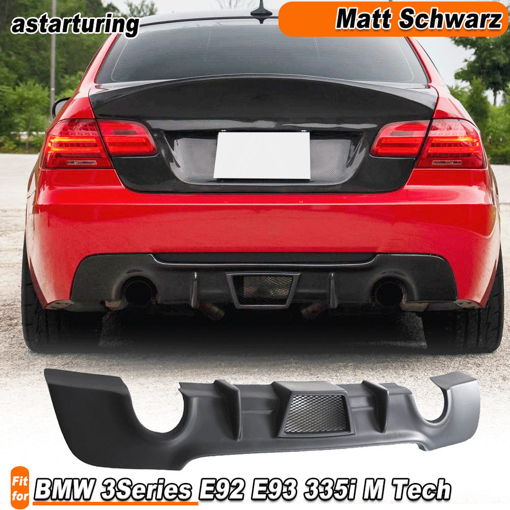 for BMW 3Series E92 E93 335i M Tech 2008-11 Matt Black Rear Bumper Diffuser Lip