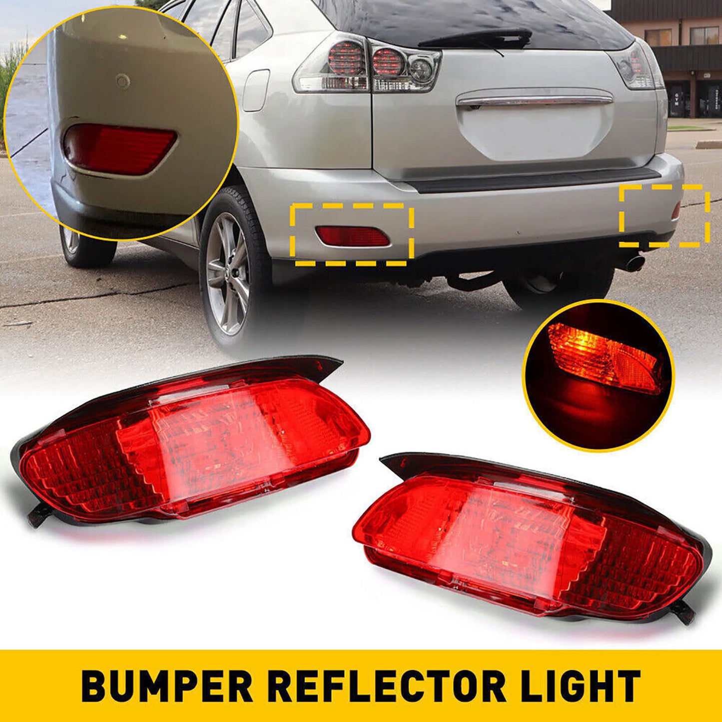 2PCS L R Rear Marker Bumper Light for Lexus RX330 04-06 RX350 07-09 81910-0E010