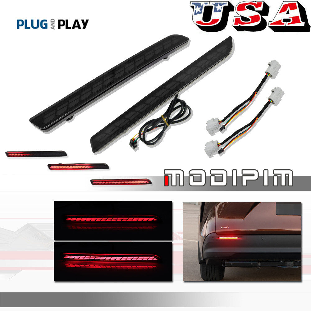 Suitable for Toyota for Sienna 2021-2023 sequential reflector LED brake signal lights and fog lights.