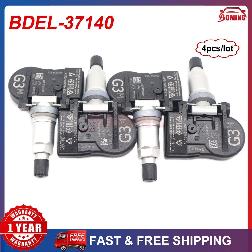 Pack 4pcs Tire Pressure Sensor New BDEL-37140 for Mazda CX-30 2019 433MHz