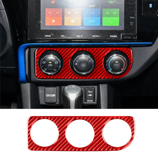 Red Carbon Fiber Air Conditioner Switch Panel Cover For T@yota for Corolla 2014-2018