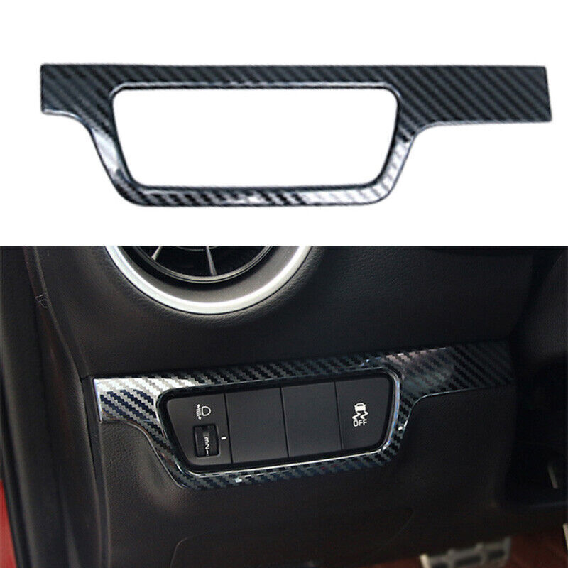 for Kia K3 Forte 2019-2021 Carbon Fiber Inner Headlight Switch Button Frame Trim