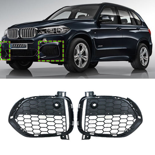 A pair of front bumper grille fog light cover frames for BMW X5 F15 2012 - 2015 M Sport.