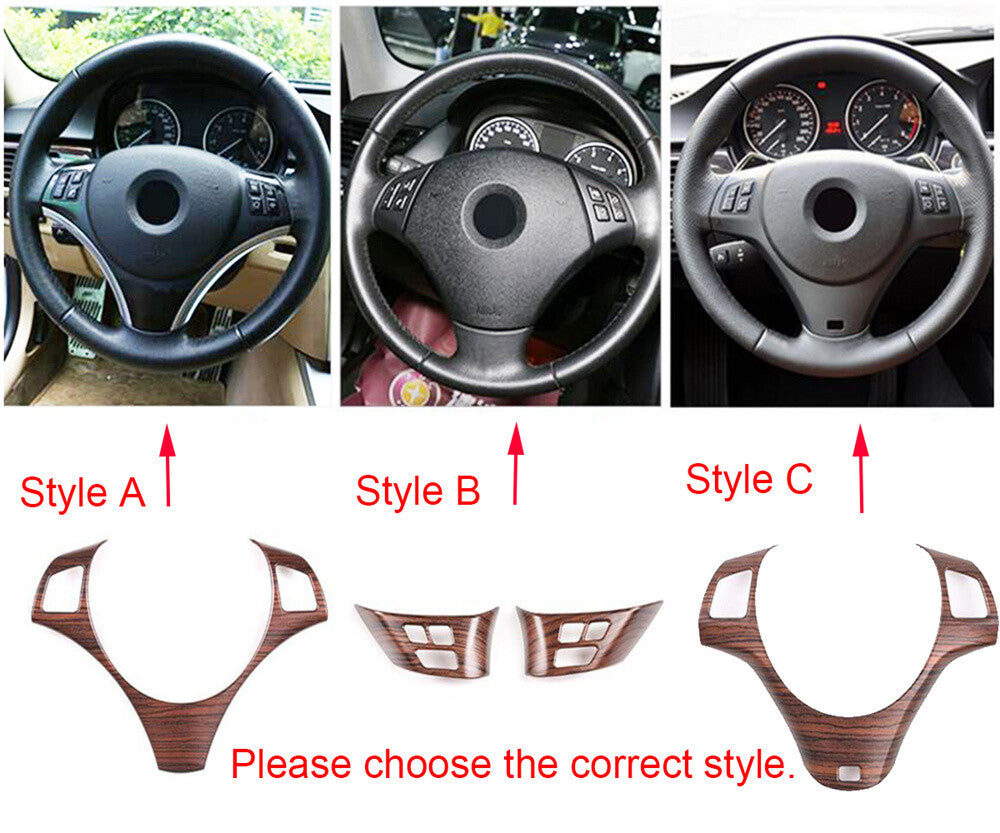 Carbon Fiber ABS Steering Wheel Panel Cover for BMW 3 Series E90 E92 E93 2005-12