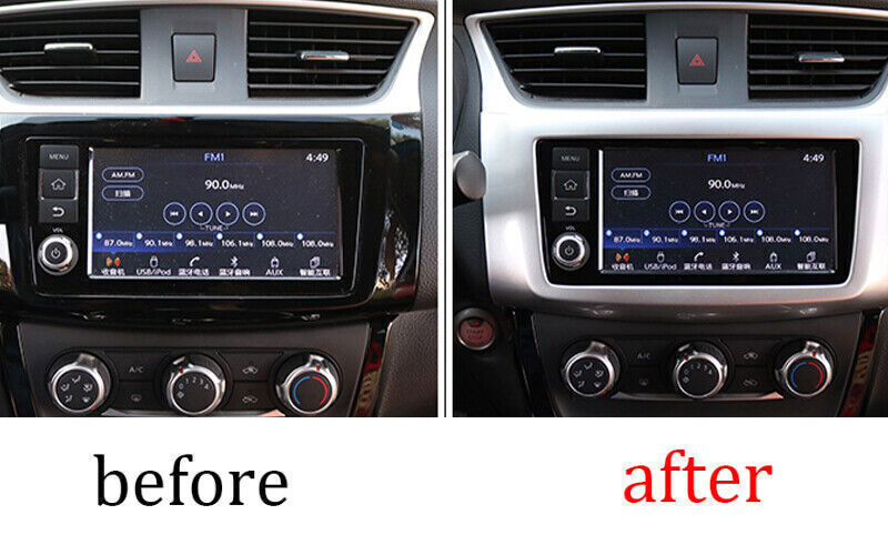 Console CD Switch Control Panel for Nissan Sentra Sylphy 2013-2019 Matte Silver