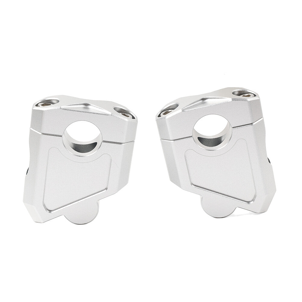 Motorcycle 7/8 22mm Handlebar Bar Mount Clamp Riser Silver for Honda for Suzuki
