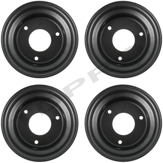 4-piece 6-inch rim set with 3 bolts for 145/70-6 tires, suitable for 145x70-6 all-terrain vehicles, four-wheeled for mini bicycles.