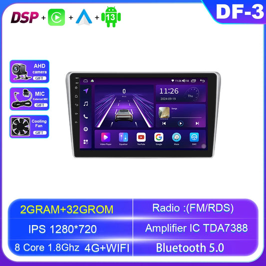 for Toyota Avensis T25 2002-2008 Android Car Radio CarPlay GPS Player Screen