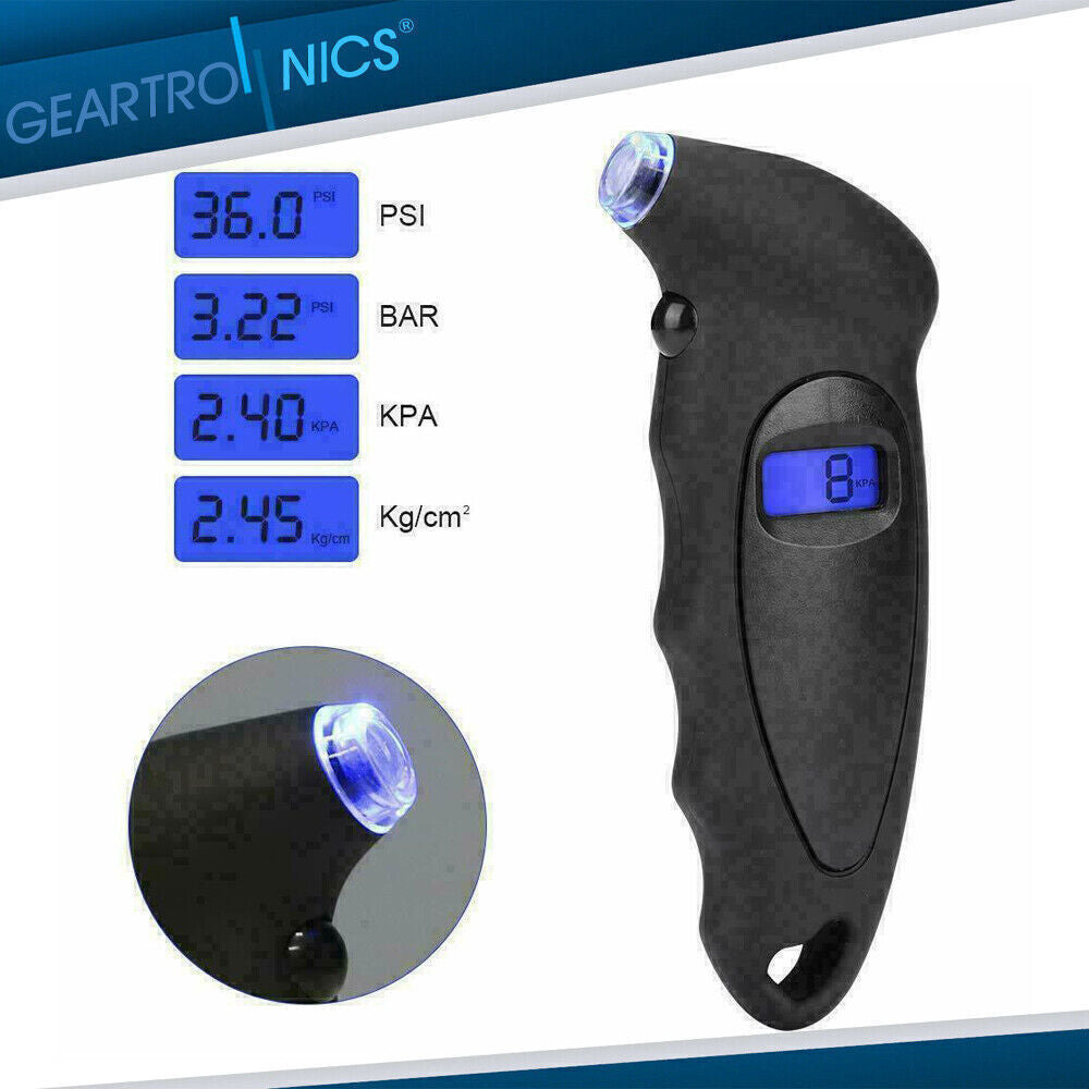Universal Digital Tire Air Pressure Gauge Meter Tester Bike LCD Display 150 PSI