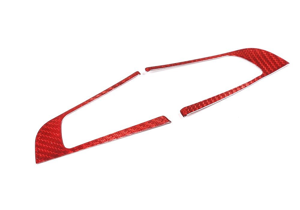Red Carbon Fiber Steering Wheel Button Trim for Alfa Romeo Giulia Stelvio2017-19