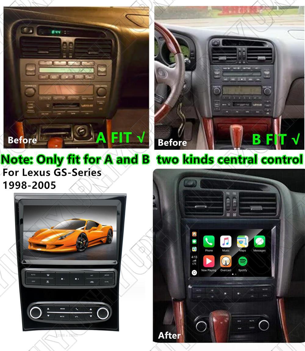 For 98-05 for Lexus GS300 GS400 GS430 Carplay 4+32GB Radio Stereo GPS Nav Wifi FM 9