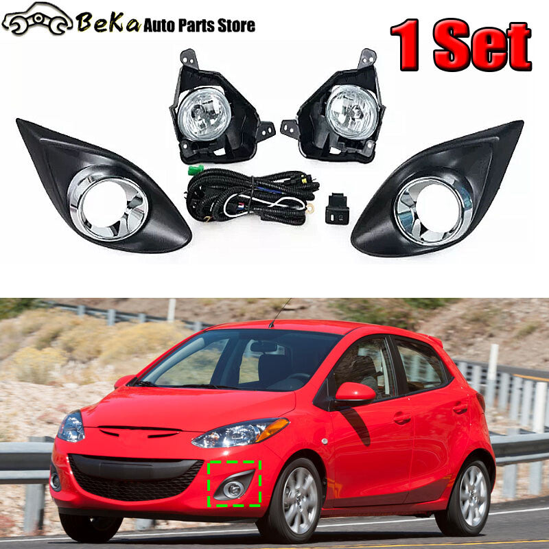 One set of DRL fog light kit for Mazda 2 Demio 2010 2011-2014.