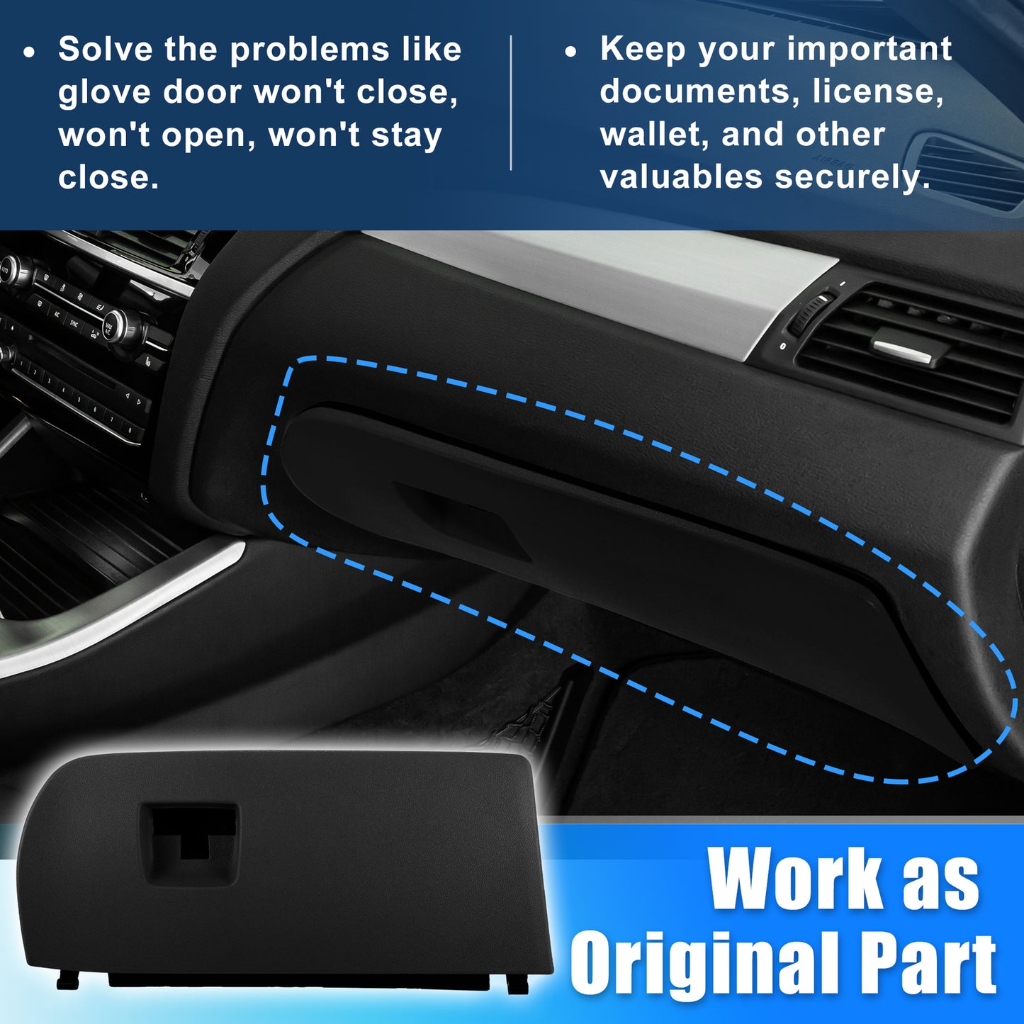 51166839000 for BMW X3 F25 2011-2017 Black Car Dash Glove Box Door Lid Cover