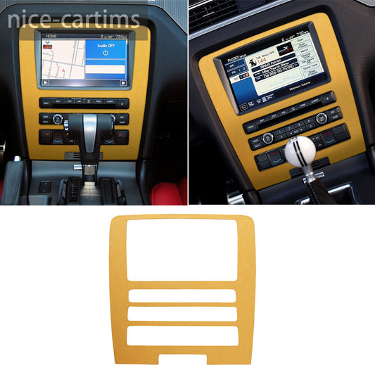 Suede Yellow Central Control Navigation CD Panel Trim for Ford for Mustang 2009-2013