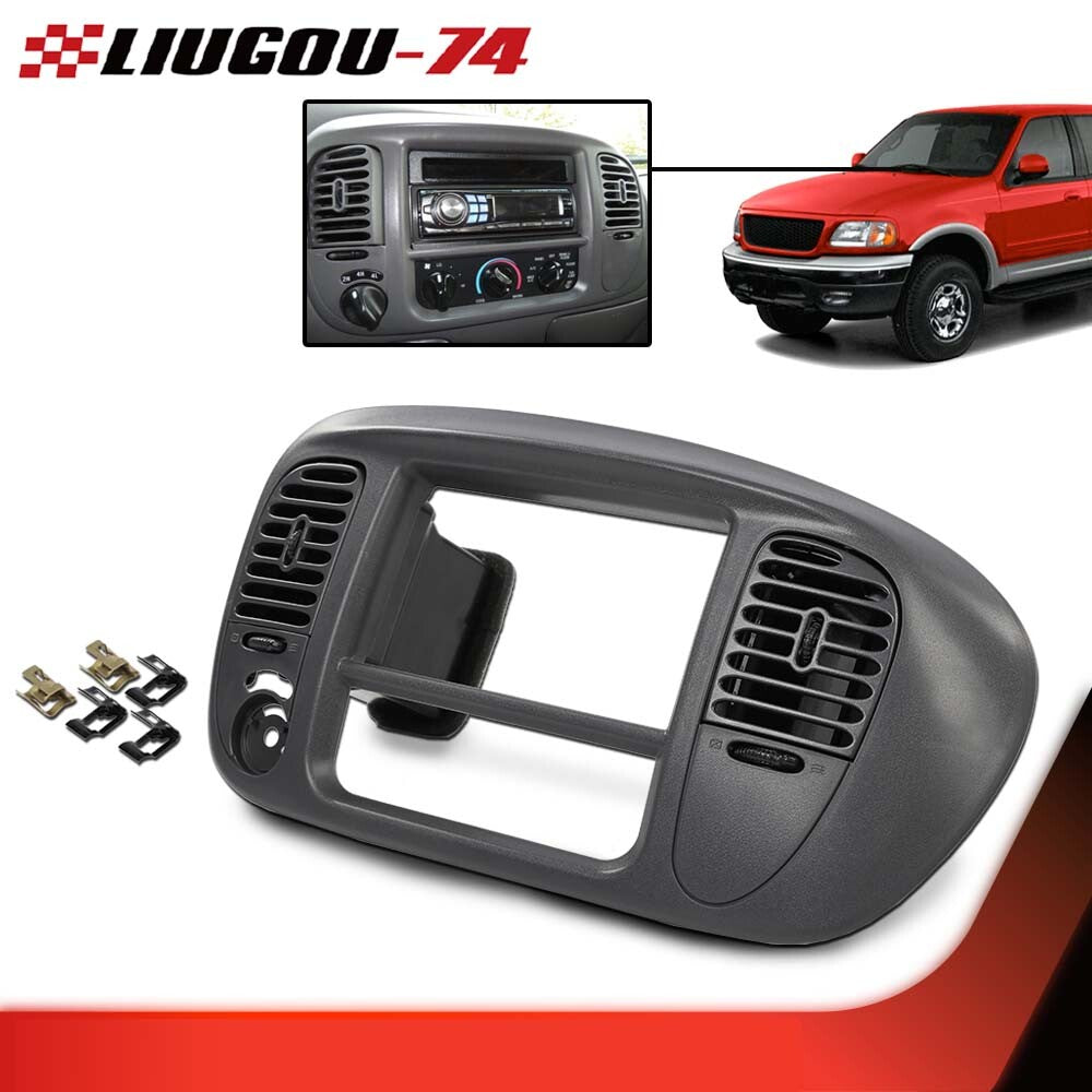 1 set of center dashboard radio surround trim panel suitable for 00-03 for Ford F150 Grey