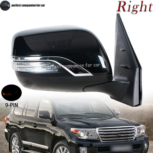 The right-side door mirror with 9 pins is suitable for Toyota for Land Cruiser LC200 UZJ200 (2012-2016).