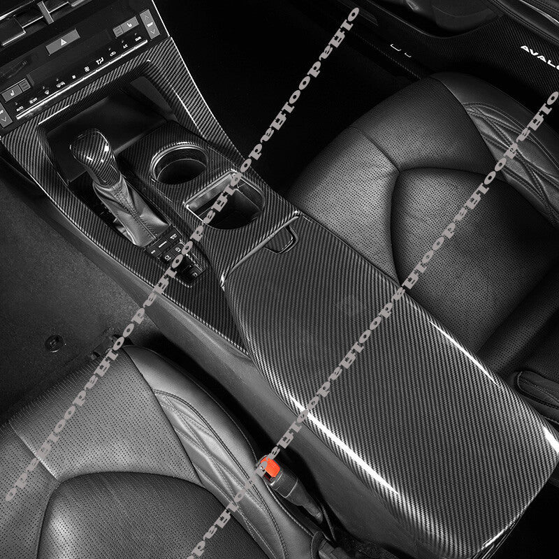 for Toyota for Avalon 2019-2022 Carbon Fiber Central Console Armrest Box Cover Trim
