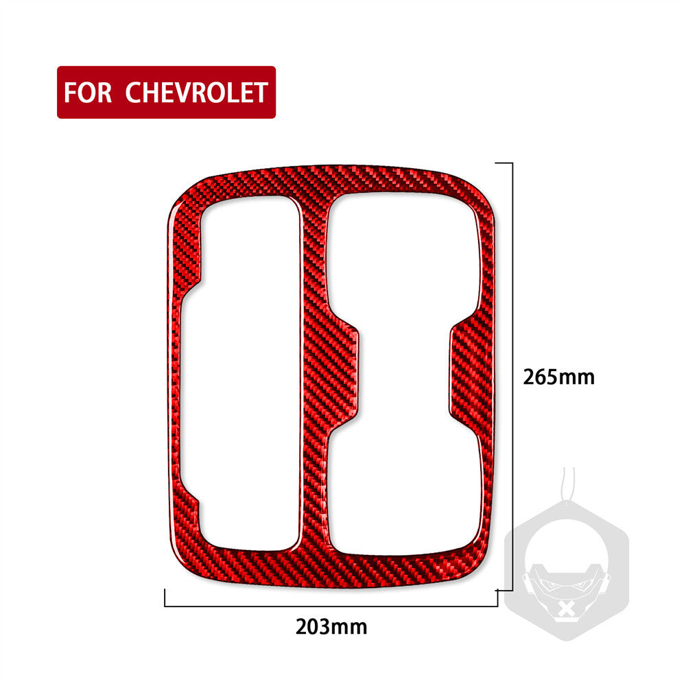 Red Carbon Fiber Central Gear Shift Trim for Chevrolet Colorado for GMC for Canyon 2015+