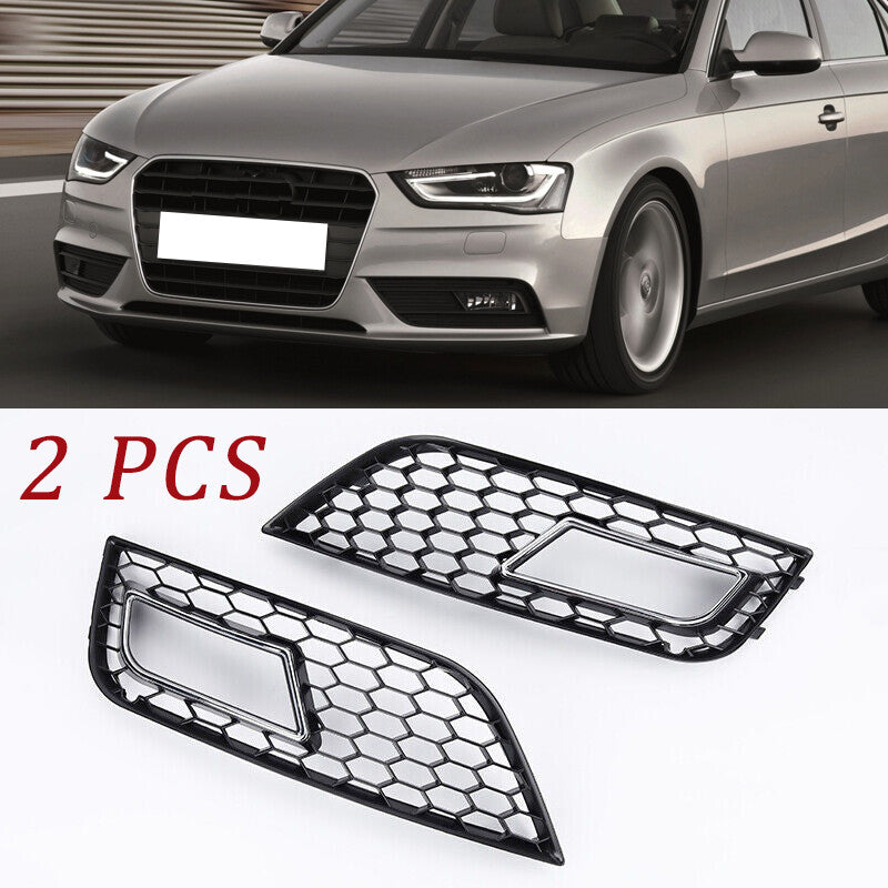 Fog light cover grille honeycomb design for Audi A4 B8.5 facelift models 2013-2016