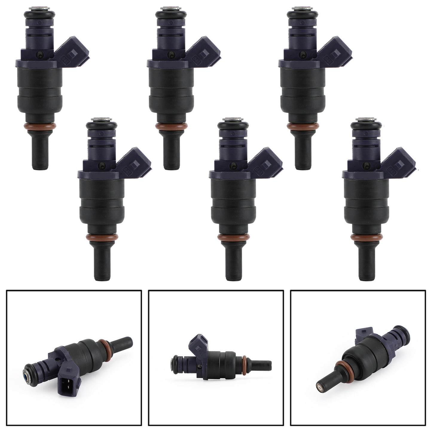 6-pack of fuel injectors, priced at 1439800, suitable for BMW 330CI, 330I, 530I, X3, X5, Z3, Z4 (01-06), 3.0L T1
