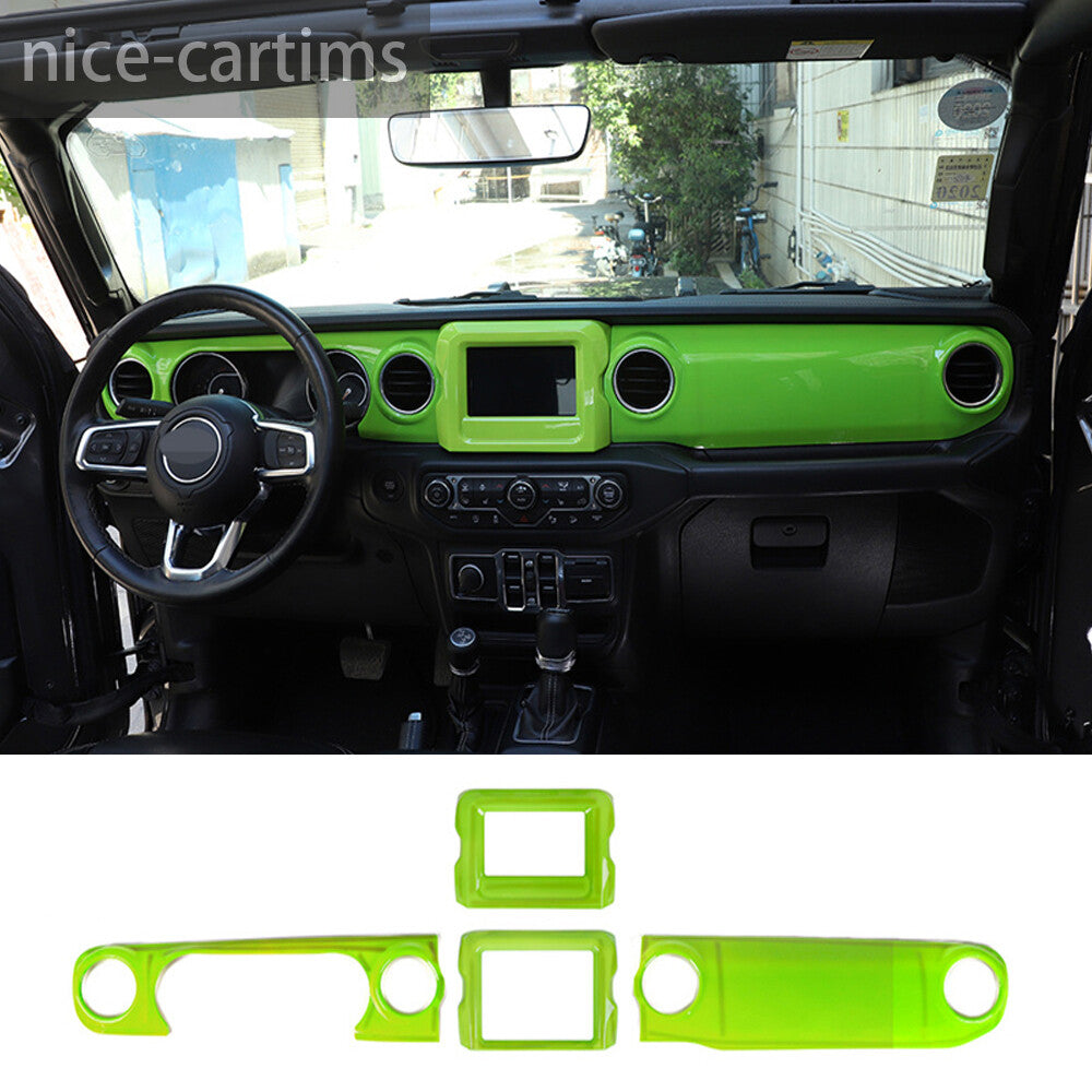 for Jeep for Wrangler JL JT 18+ Light Green Dashboard Center Console Navigation Trim