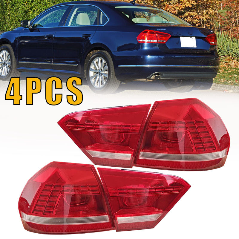 4PC Rear Tail Light Brake Light for Volkswagen for VW for Passat 2011-2015