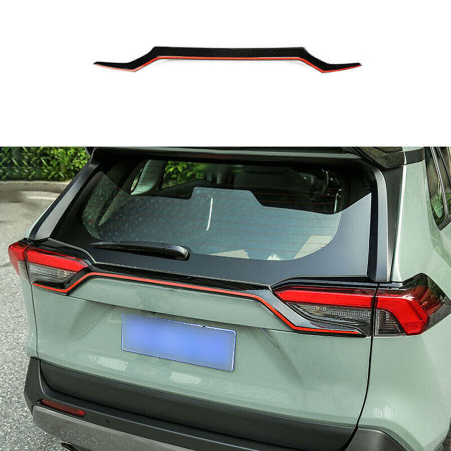 for Toyota RAV4 2019-2022 Black+Red Rear Tailgate Trunk Lid Molding Cover Trim