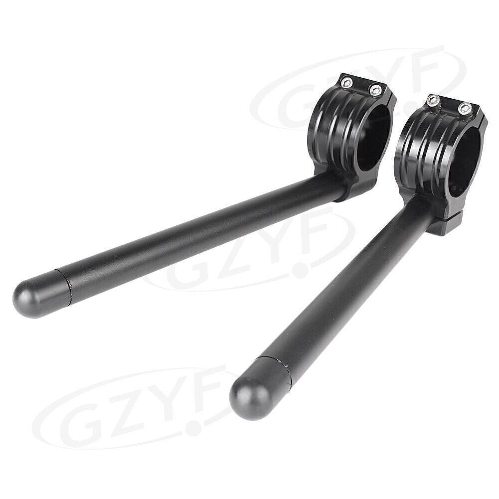 For Cafe Racer Universal Clip-On Motorcycle 7/8 Handlebars 51mm Fork Tube Black