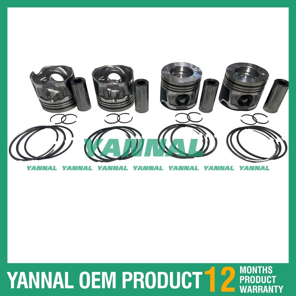 4x 1KD Piston Kit with Piston Rings STD for Toyota Diesel Engine Parts