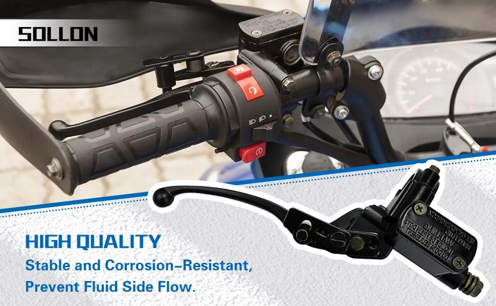 Sollon 7/8 Left Hydraulic Brake Master Cylinder Lever Pump Replace for 50cc 70cc