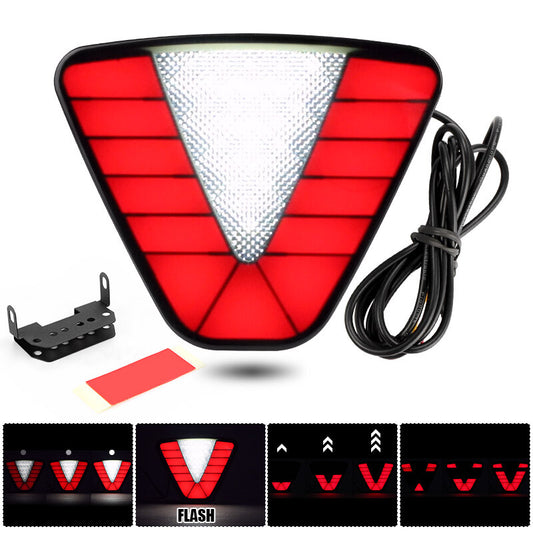 Universal F1 Style LED Strobe Rear Bumper Stop Tail Lamp Triangle Brake Light