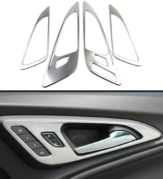 Silver Steel Inner Door Handle Frame Cover Trim for Chevrolet Malibu 2016-2021