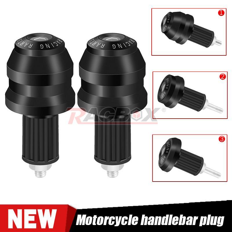 Universal Black Motorcycle 7/8 22mm CNC Handlebar Grips Bar End Slider Cap Plug