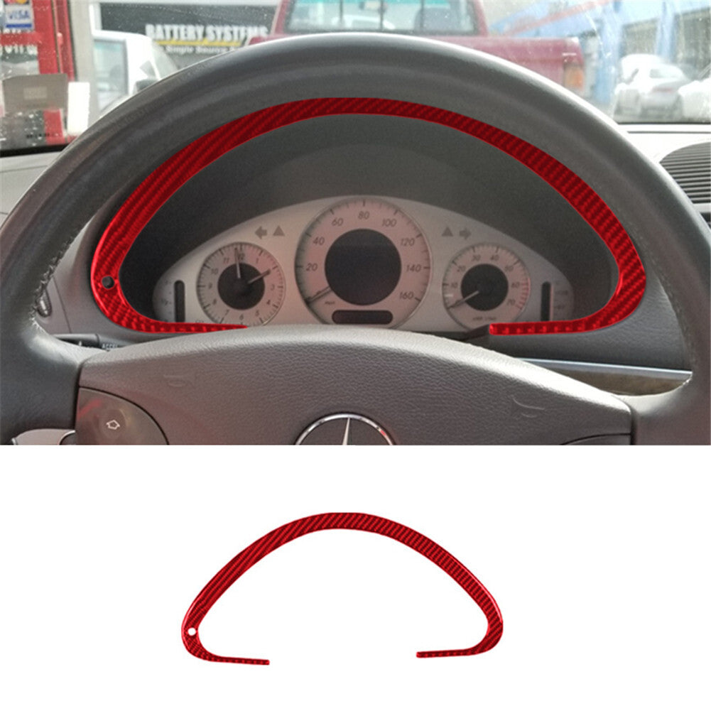 Red Carbon Fiber Speedometer Cover Trim for Mercedes-Benz E-Class W211 2003-2009