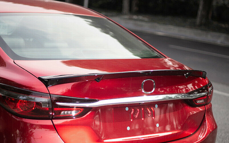 for Mazda 6 Atenza 2017-2019 Gloss Black Rear Boot Trunk Spoiler Wing Flap Guard