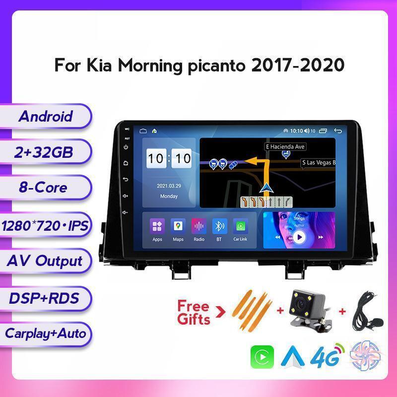 9 Android 10 Car GPS Stereo Carplay DSP for Kia Picanto Morning 2017-2020