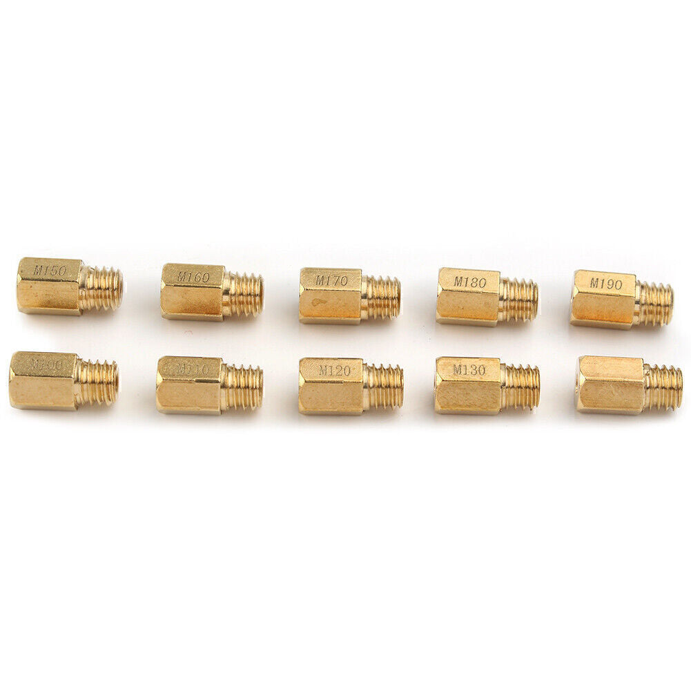 Hex Type Main Jets Kit Set For VM/TM/TMX Carburetor 100 110 120-190 10pcs