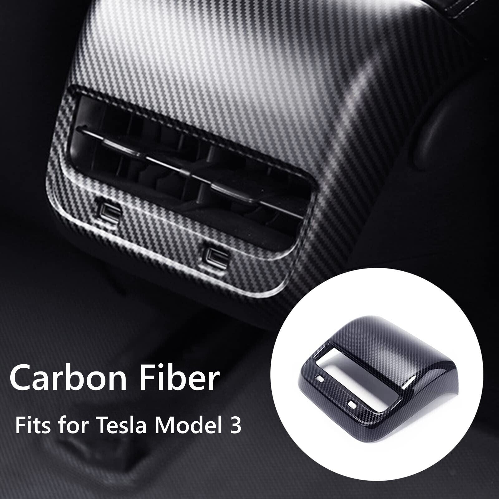 New matte carbon fiber rear vent socket cover trim suitable for Tesla Model 3/Y