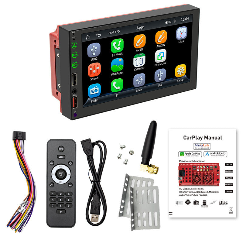 Car Multimedia Player MP5 Carplay Screen Radio Central 7In Android Bluetooth FM