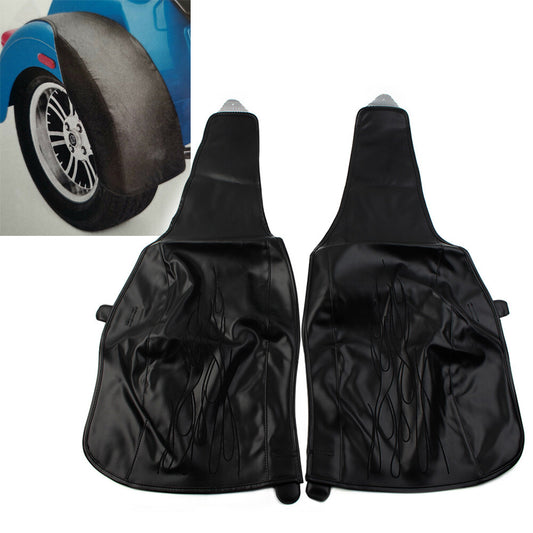 Black PU Leather Flame Rear Trike Fender Bra Fits for Harley Tri Glide Ultra Classic