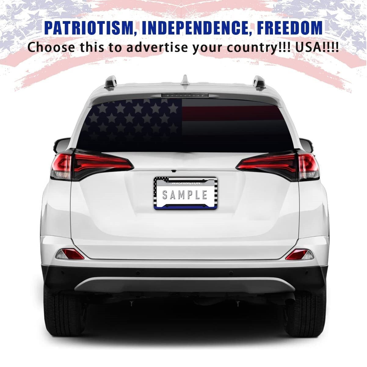 2X for Nissan Accessories American Flag Patriotic Car License Plate Frame Cover