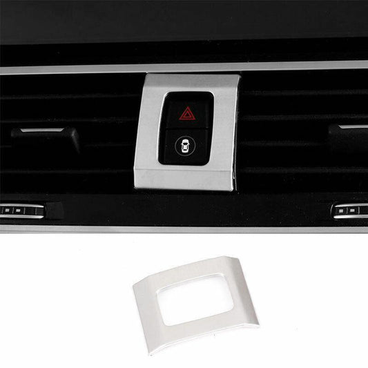 for BMW X3 X4 2018-2021 Silver Steel Console Emergency Light Switch Cover Decor